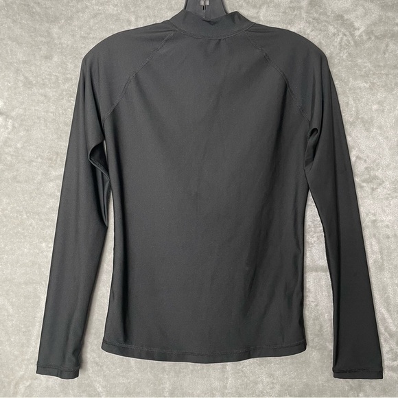 Billabong Black Long Sleeve Rash Guard Swim Top Half Zip Logo - Picture 2 of 5